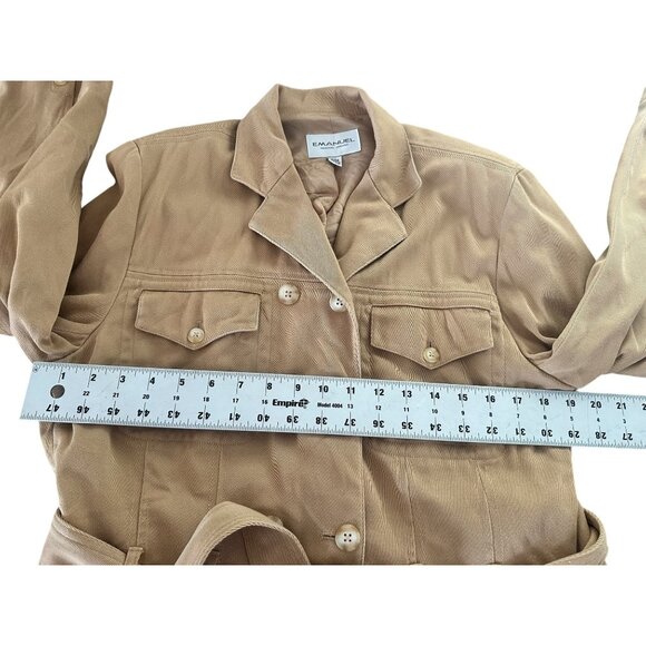 Emanuel Ungaro Safari Double Breasted Blazer Jacket Large Brown Equestrian Ridin - Picture 6 of 16